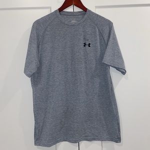 Men’s Under Armour Light Gray Workout Tee Size Medium